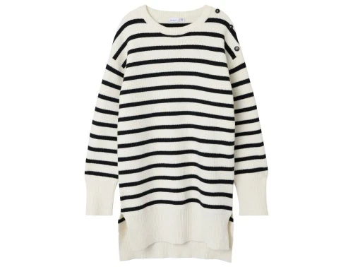 Name It strikkjole cloud dancer med striber